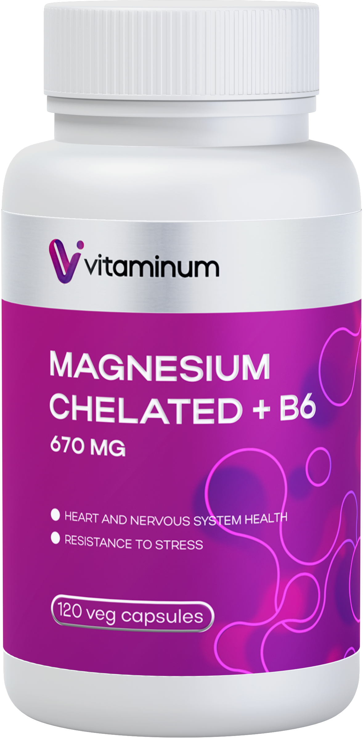  Vitaminum МАГНИЙ ХЕЛАТ + витамин В6 (670 MG) 120 капсул 800 мг  в Полевское
